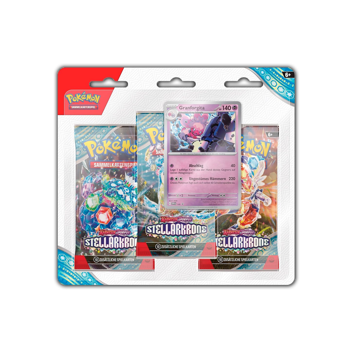 Pokémon Sammelkartenspiel: 3er Blister, verschiedene Stile - Stellarkrone (DE)