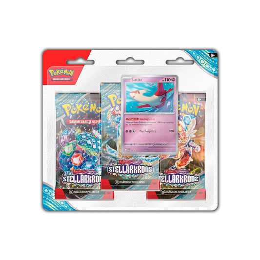 Pokémon Sammelkartenspiel: 3er Blister, verschiedene Stile - Stellarkrone (DE)