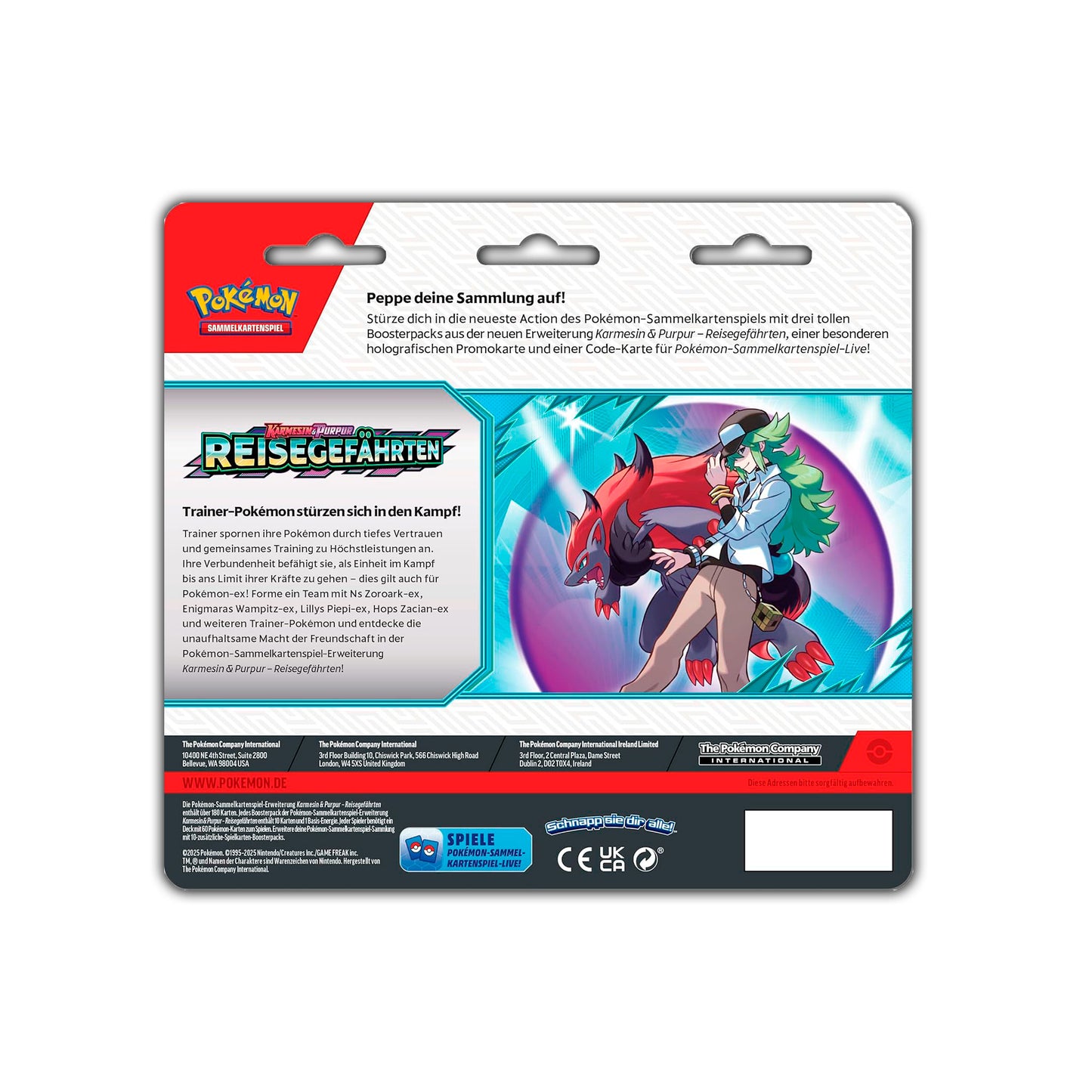 Pokémon Sammelkartenspiel 3er Blister, verschiedene Stile - Reisegefährten (DE)
