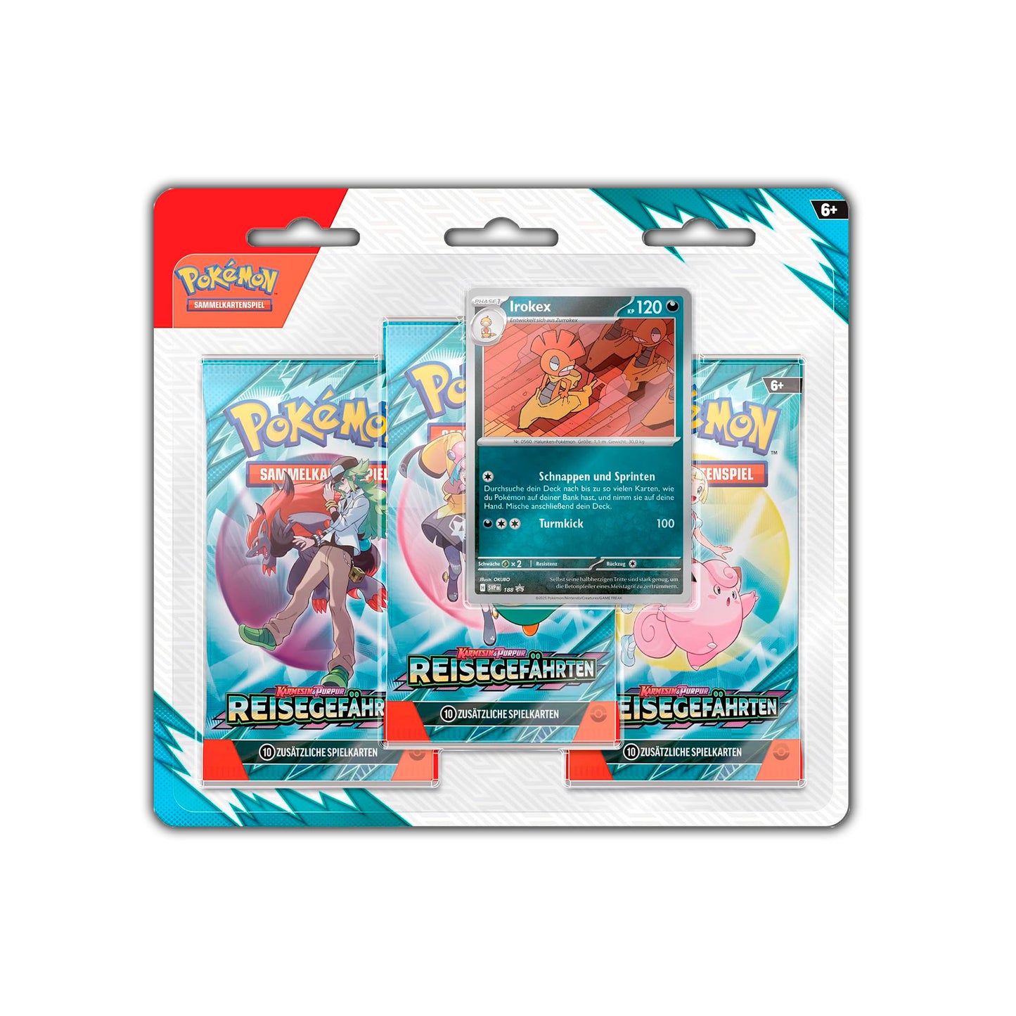Pokémon Sammelkartenspiel 3er Blister, verschiedene Stile - Reisegefährten (DE)