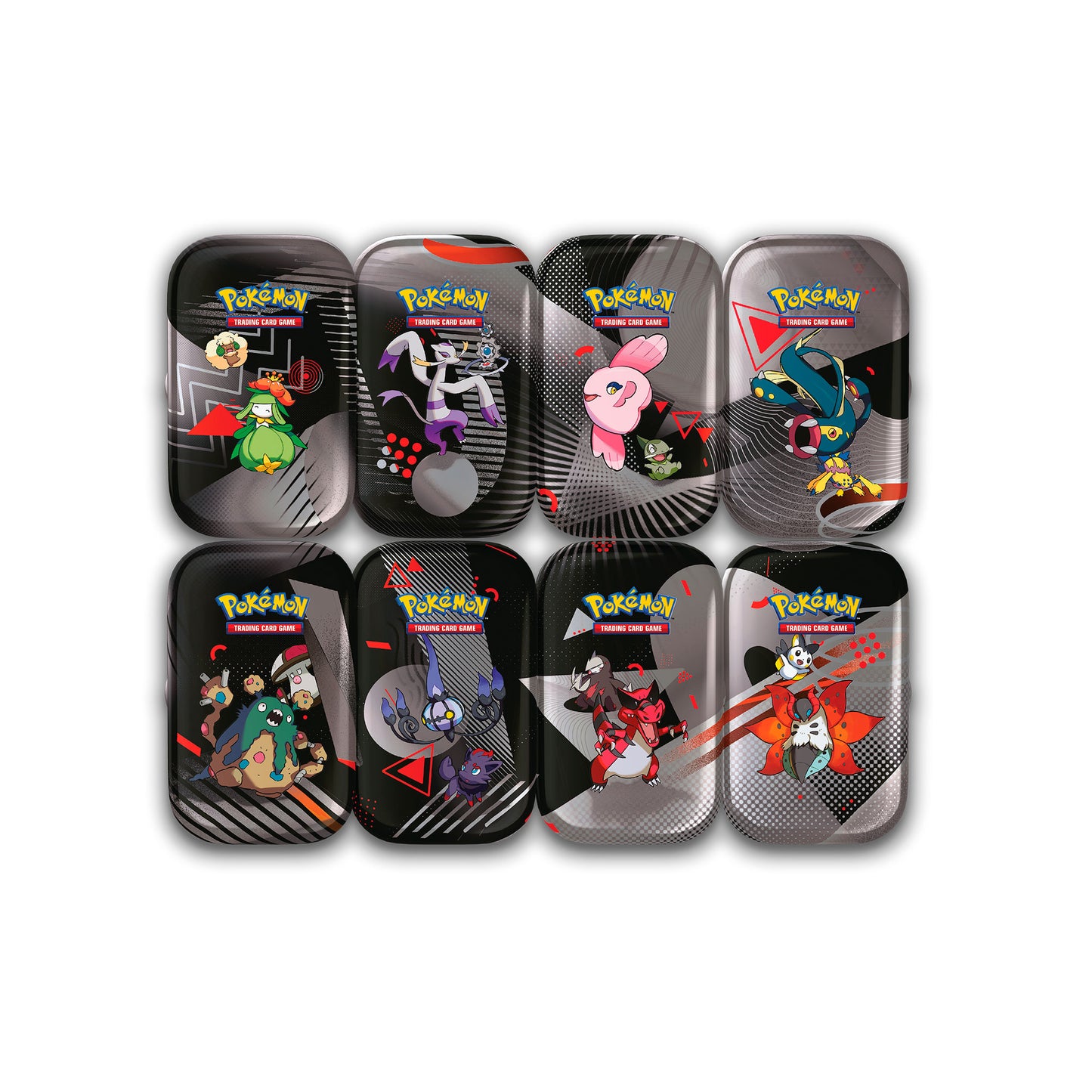 Pokémon Sammelkartenspiel: 8er Mini-Tin Display - Schwarze Blitze & Weisse Flammen (DE)