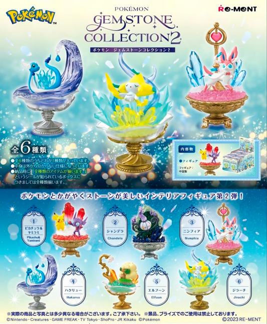 RE-MENT Pokémon Figuren: 6er Display – Gemstone Collection 2 (JP)