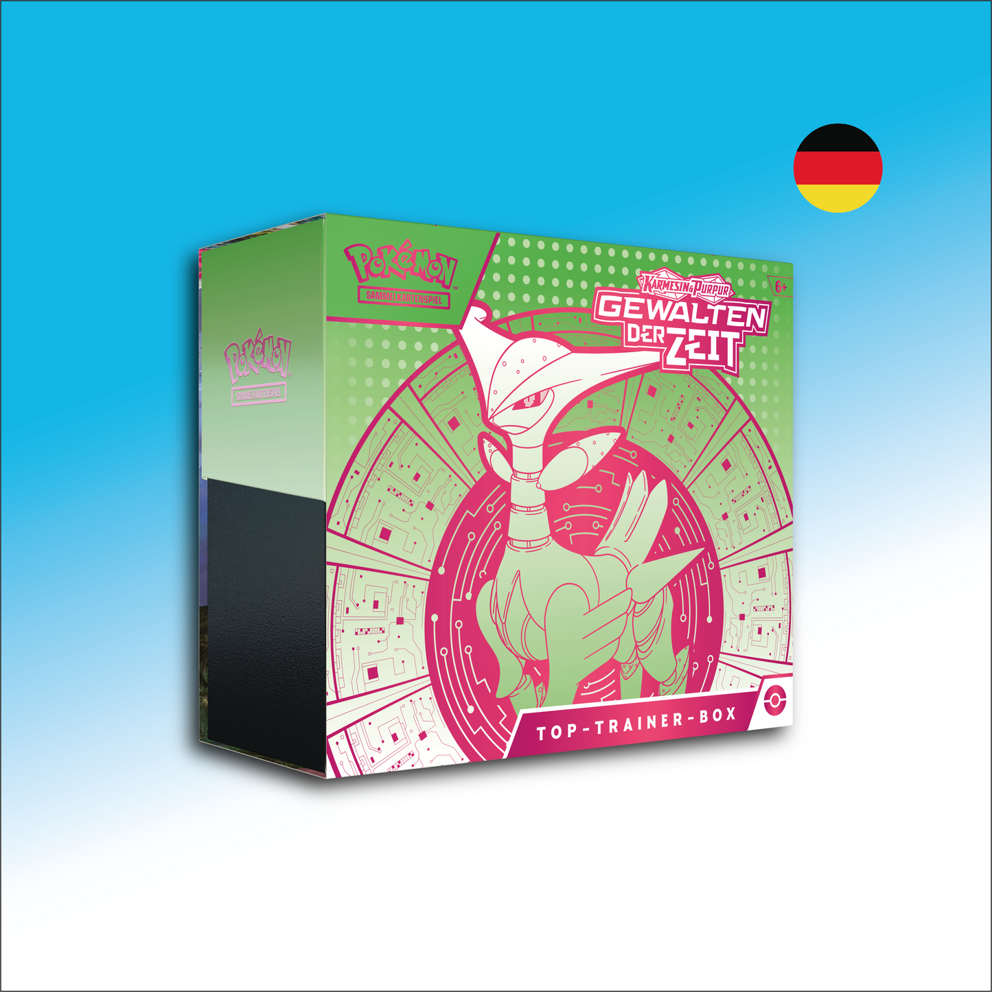 Pokémon Sammelkartenspiel Top-Trainer-Box Gewalten der Zeit - verschiedene Stile DE