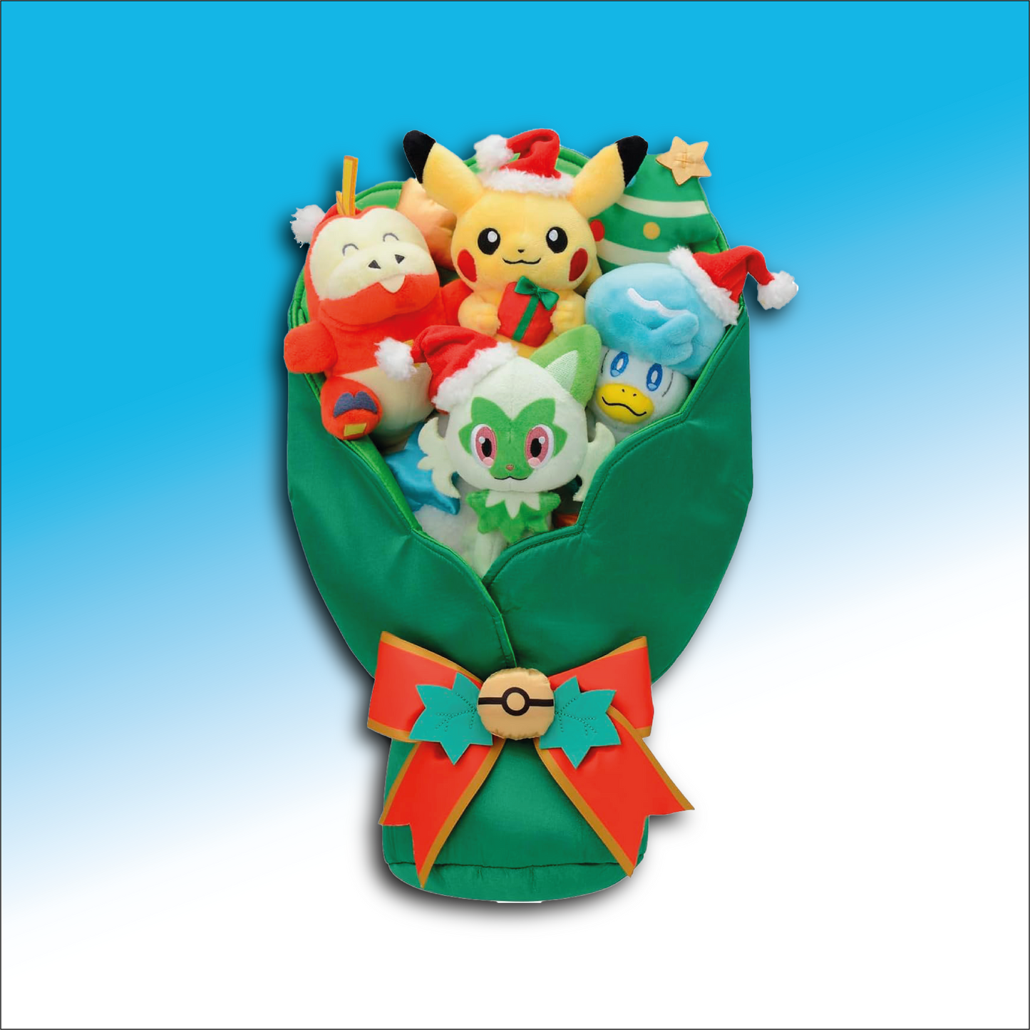 Pokémon Center Original Weihnachtsbouquet-Plüsch - Christmas Holiday Paldea 2023