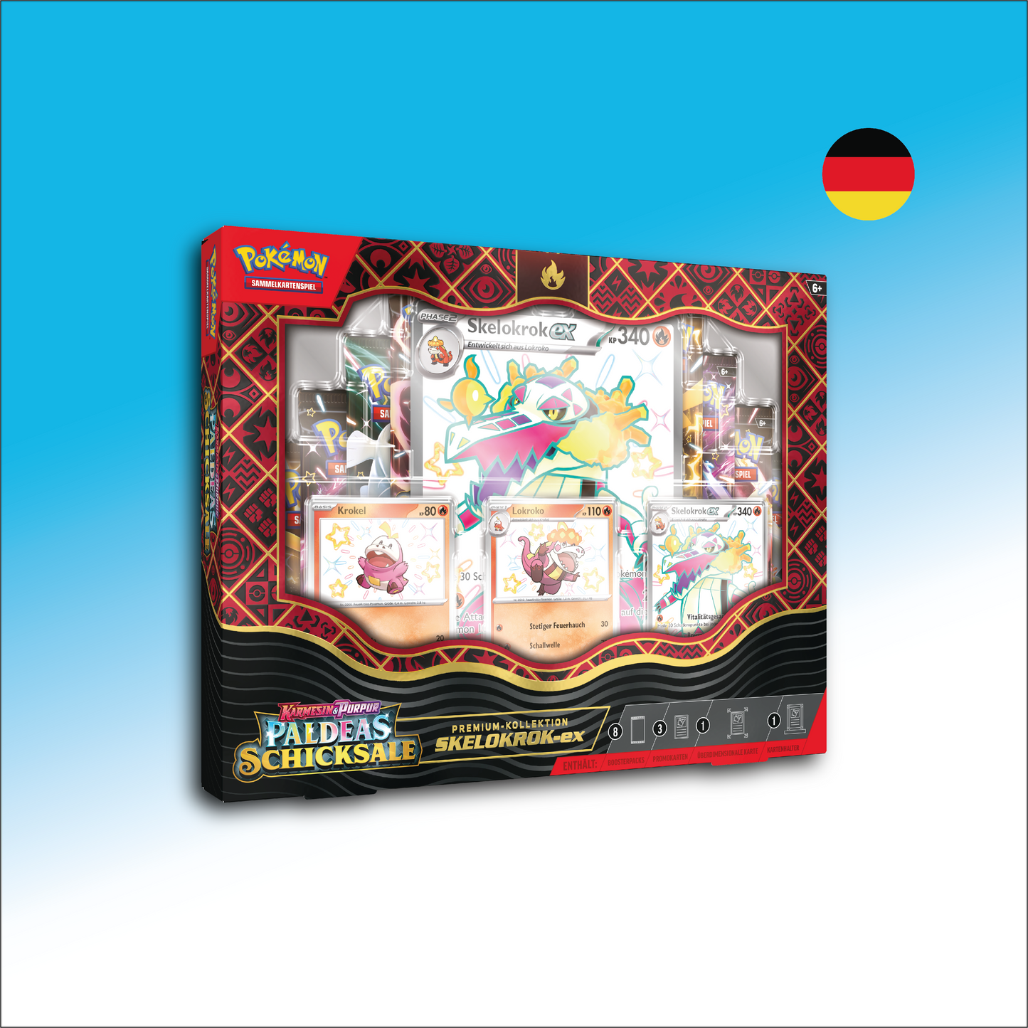 Pokémon Sammelkartenspiel Premium-Kollektion, verschiedene Stile - Paldeas Schicksale DE