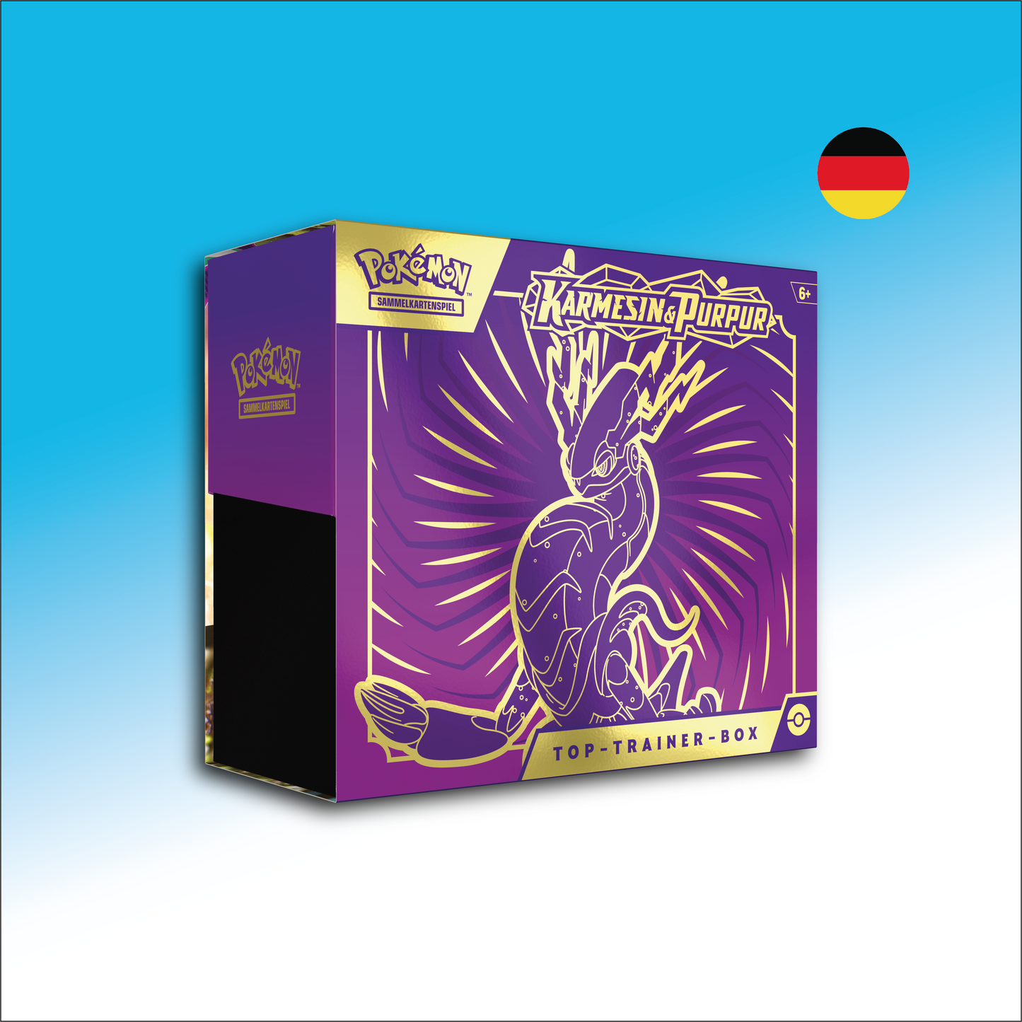 Pokémon Sammelkartenspiel Top-Trainer-Box, verschiedene Stile - Karmesin & Purpur DE
