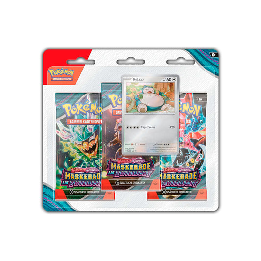 Pokémon Sammelkartenspiel: 3er Blister, verschiedene Stile - Maskerade im Zwielicht (DE)