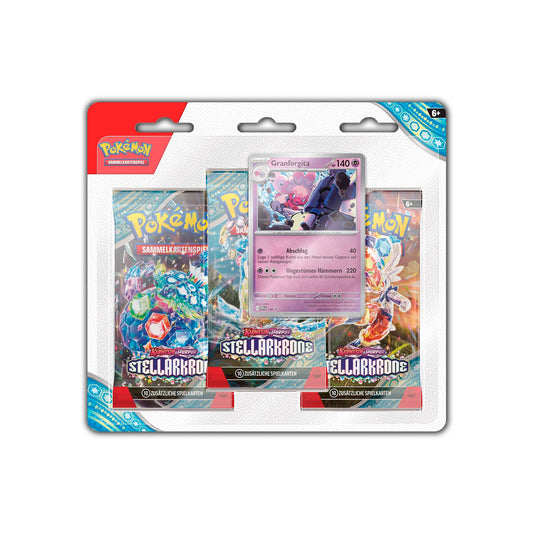 Pokémon Sammelkartenspiel: 3er Blister, verschiedene Stile - Stellarkrone (DE)