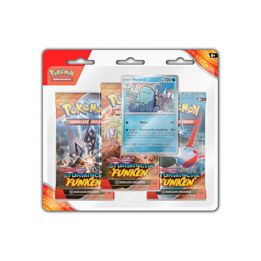Pokémon Sammelkartenspiel: 3er Blister, verschiedene Stile - Stürmische Funken (DE)