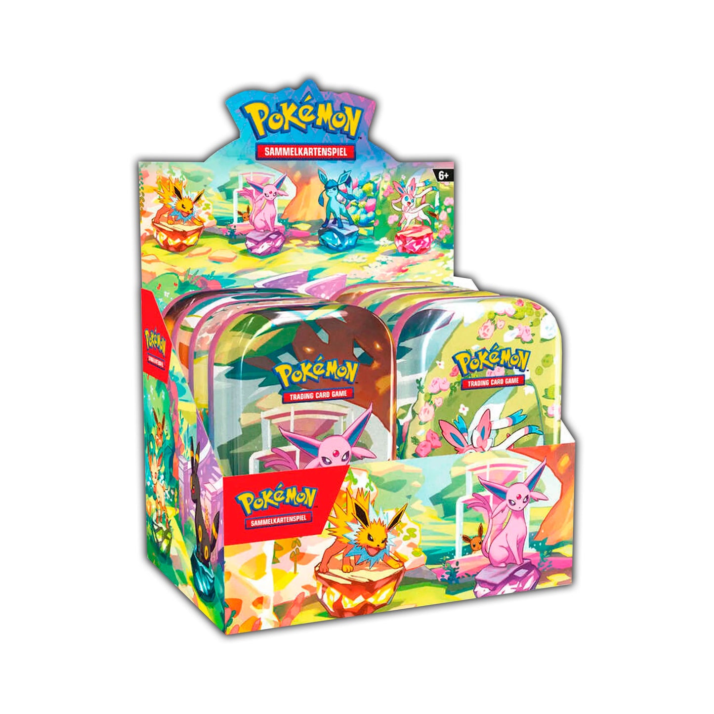 Pokémon Sammelkartenspiel: 8er Mini-Tin Display - Prismatische Entwicklungen (DE)