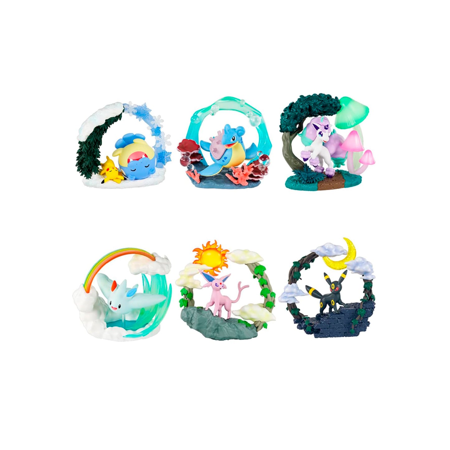 RE-MENT Pokémon Figuren: 6er Display – Circular Diorama Collection (JP)