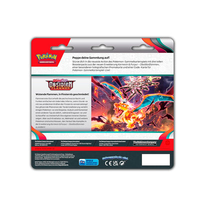 Pokémon Sammelkartenspiel 3er Blister, verschiedene Stile - Obsidianflammen 🇩🇪