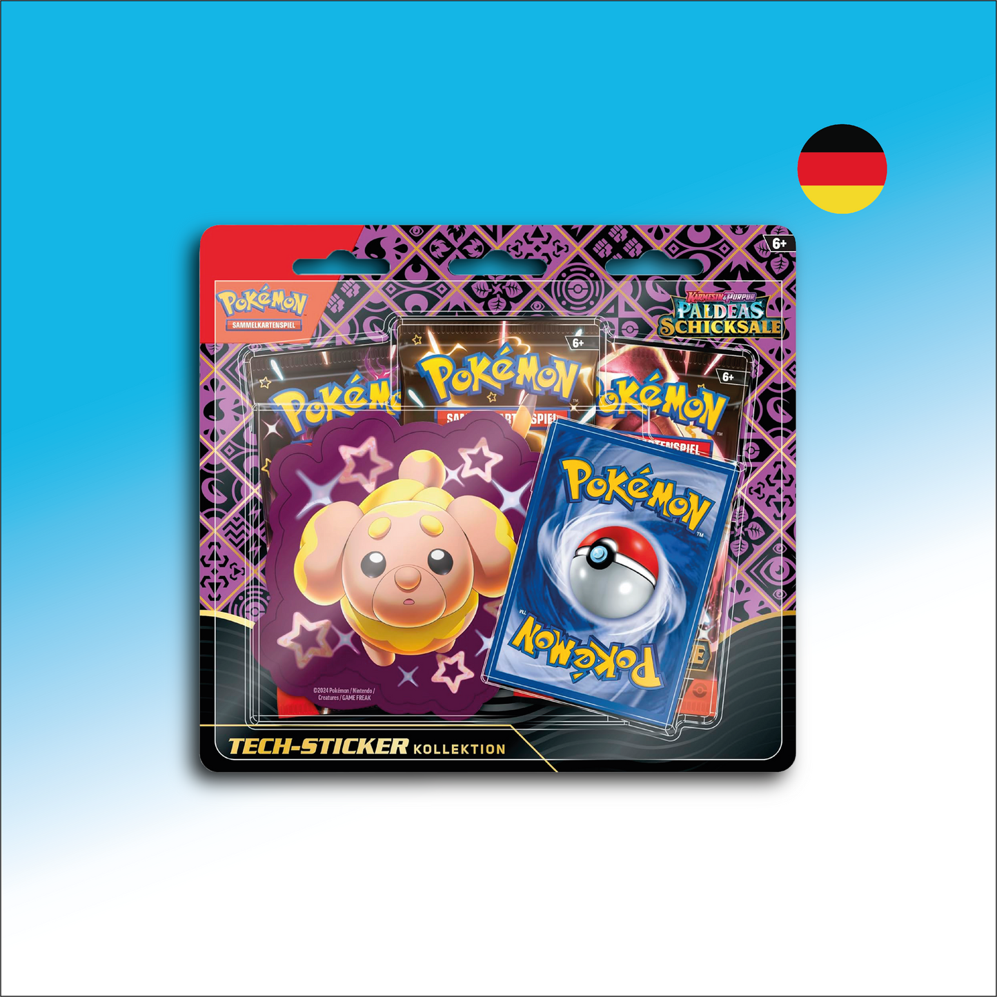 Pokémon Sammelkartenspiel 3er Blister, verschiedene Stile - Paldeas Schicksale DE